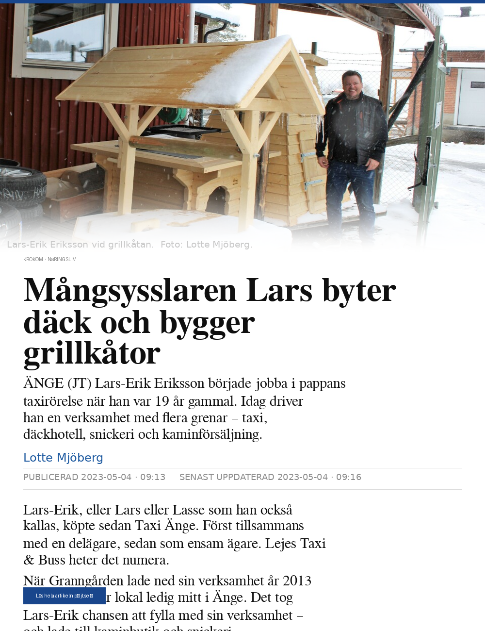 Jämtlands Tidning – artikel om Lejes Taxi & Buss